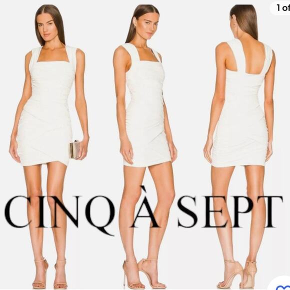 Cinq Á Sept Desiree Bandage Bridal Mini Dress In Ivory - Picture 5 of 14